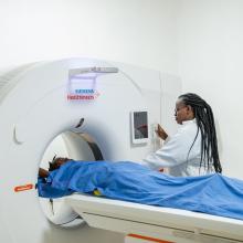 Doctor with patient in Rwanda